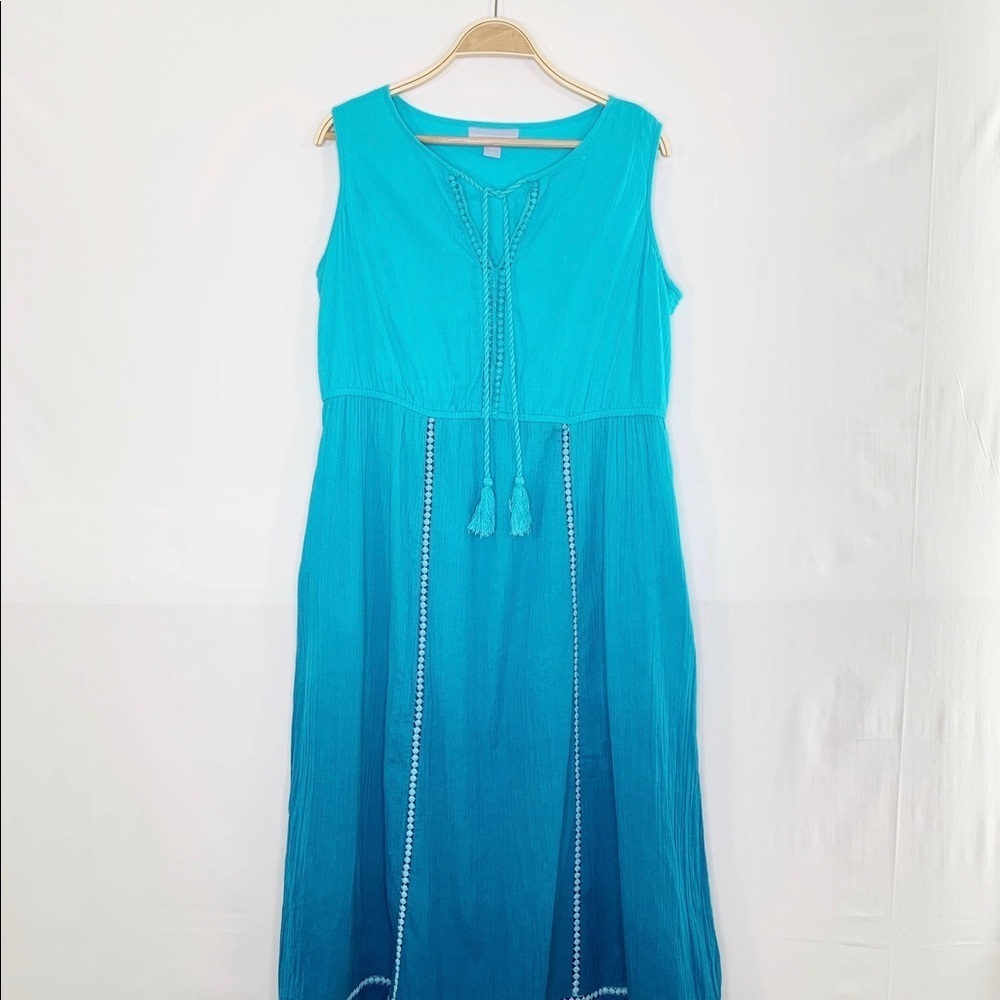Only Necessities Blue Maxi Beach Dress Size 14/16
